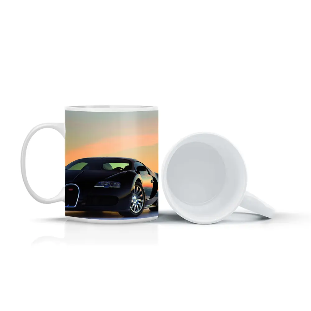 Bugatti Veyron Black Supercar Sunset Sky – Mugs