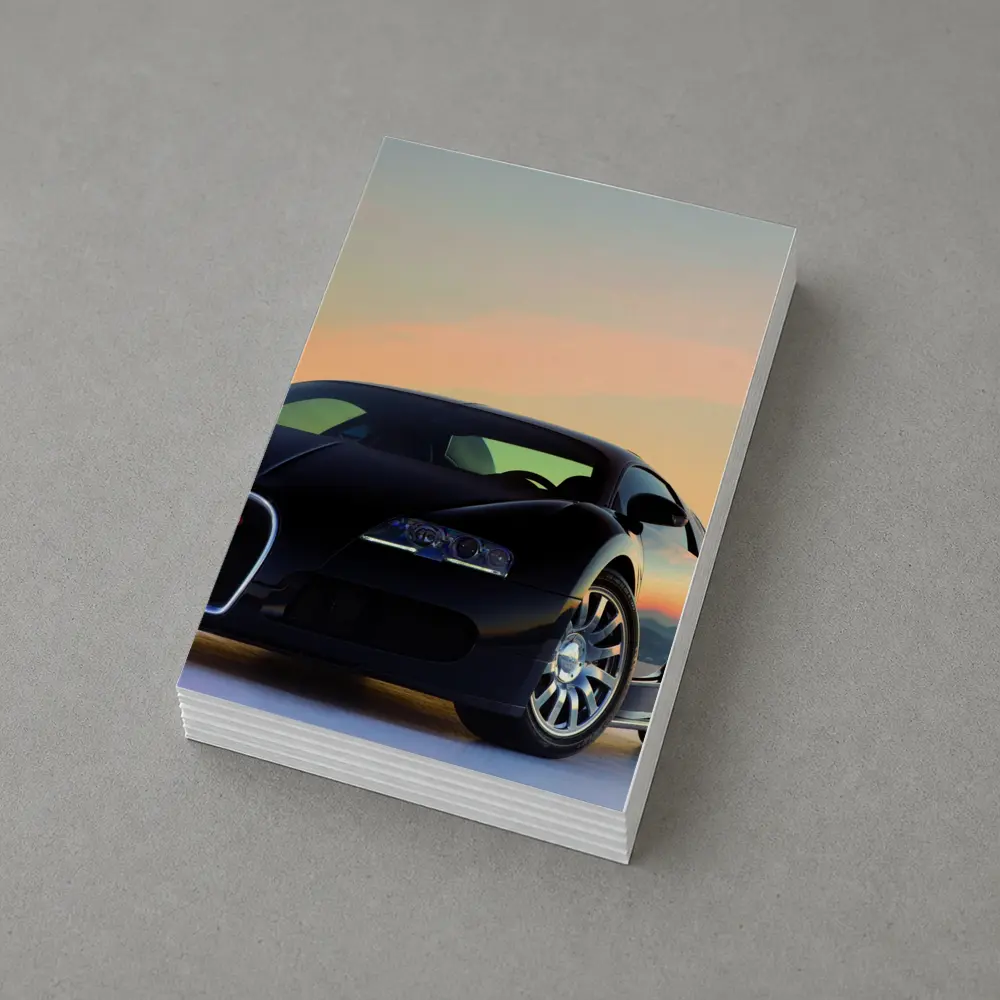 Bugatti Veyron Black Supercar Sunset Sky – Postcards