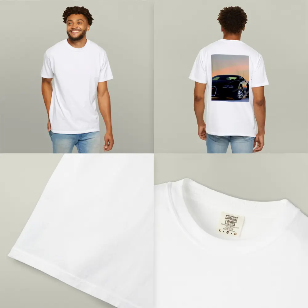 Bugatti Veyron Black Supercar Sunset Sky – T-Shirts