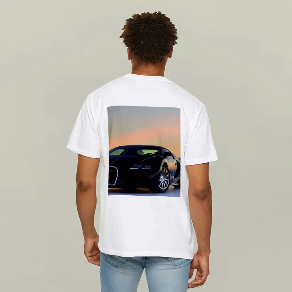 Bugatti Veyron Black Supercar Sunset Sky – T-Shirts