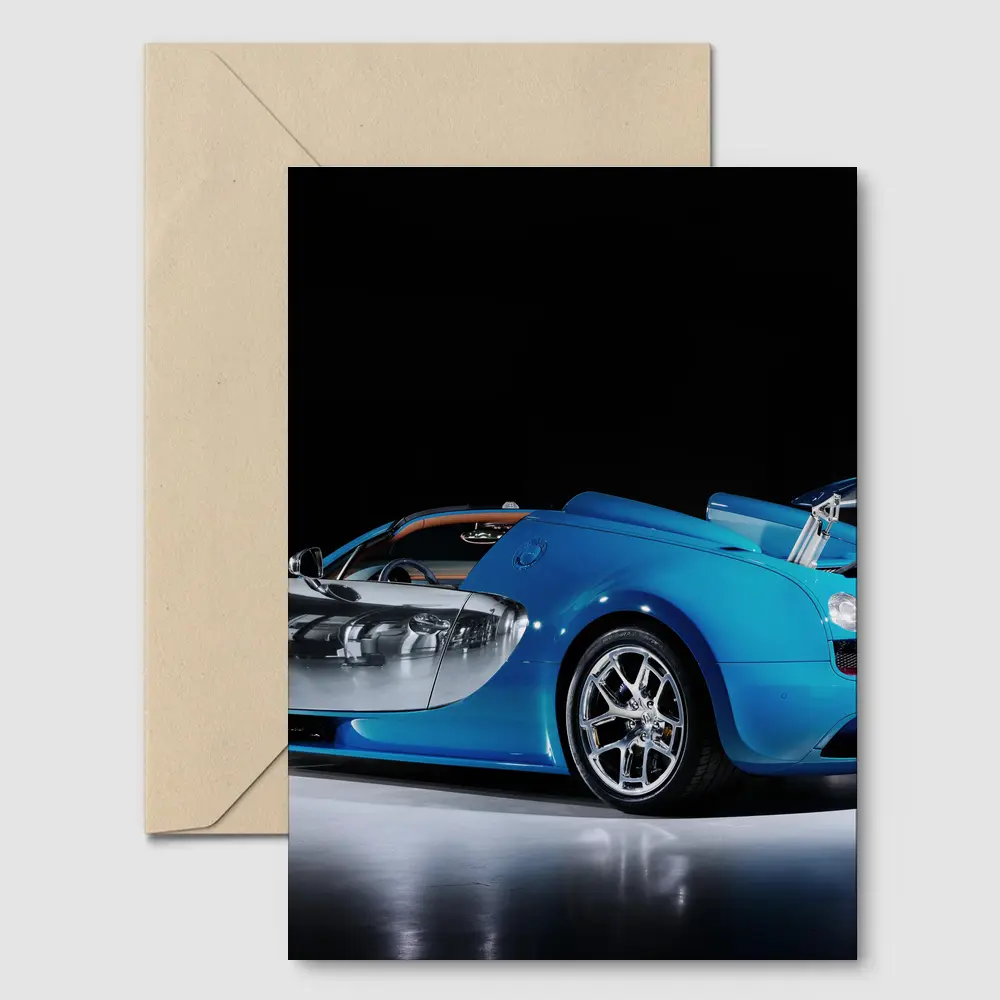 Bugatti Veyron Grand Sport Blue Studio Shot – Postcards
