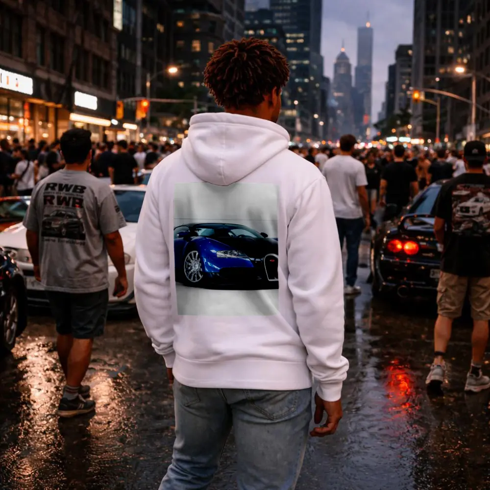 Bugatti Veyron Blue Black White Studio – Hoodies