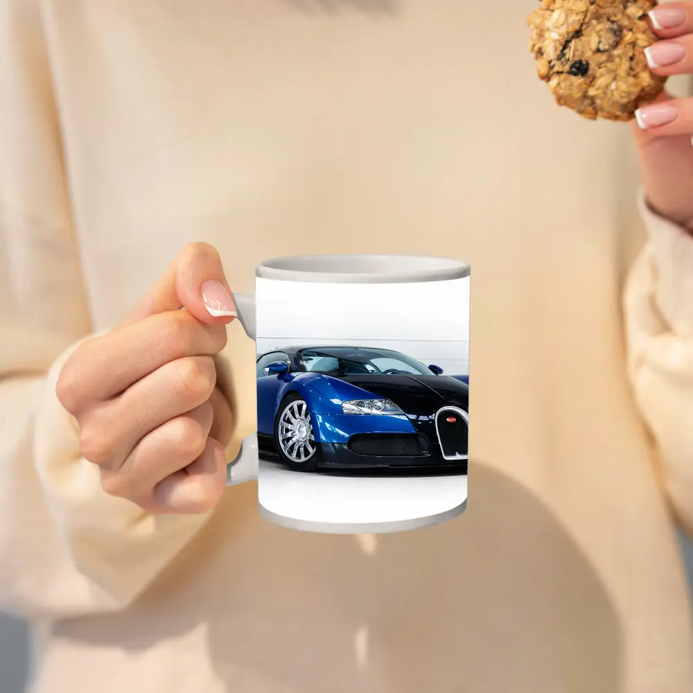 Bugatti Veyron Blue Black White Studio – Mugs