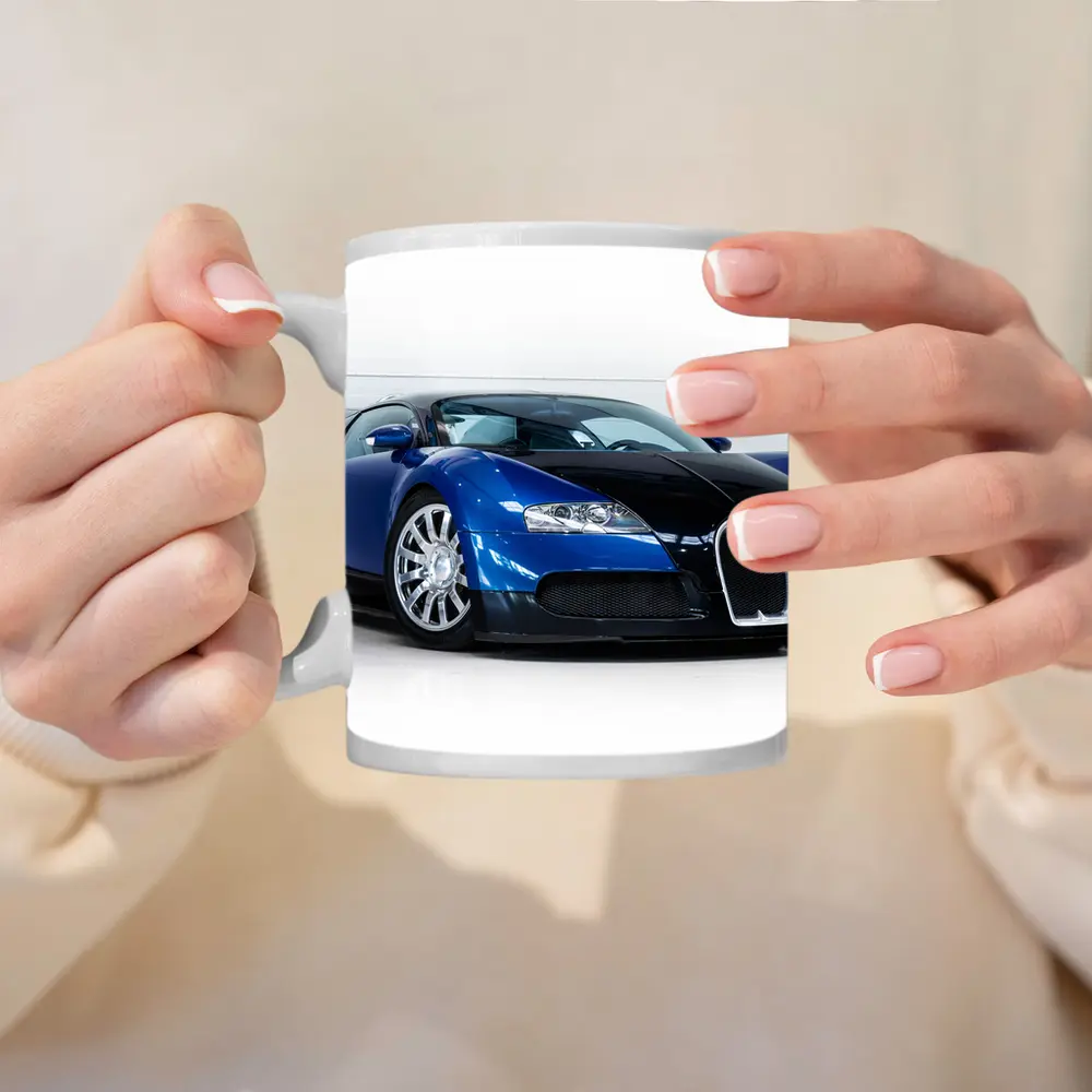 Bugatti Veyron Blue Black White Studio – Mugs