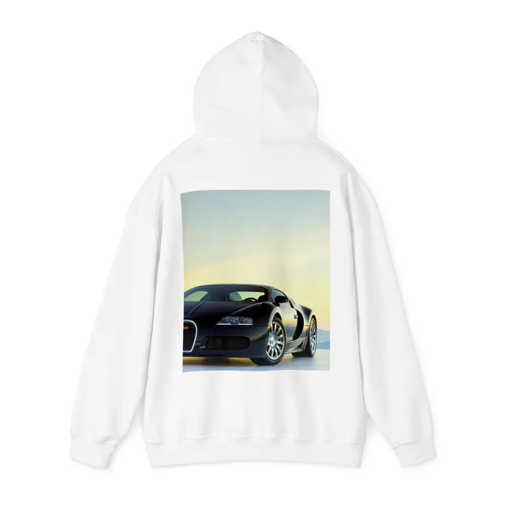 Bugatti Veyron Black Supercar Sky Background – Hoodies