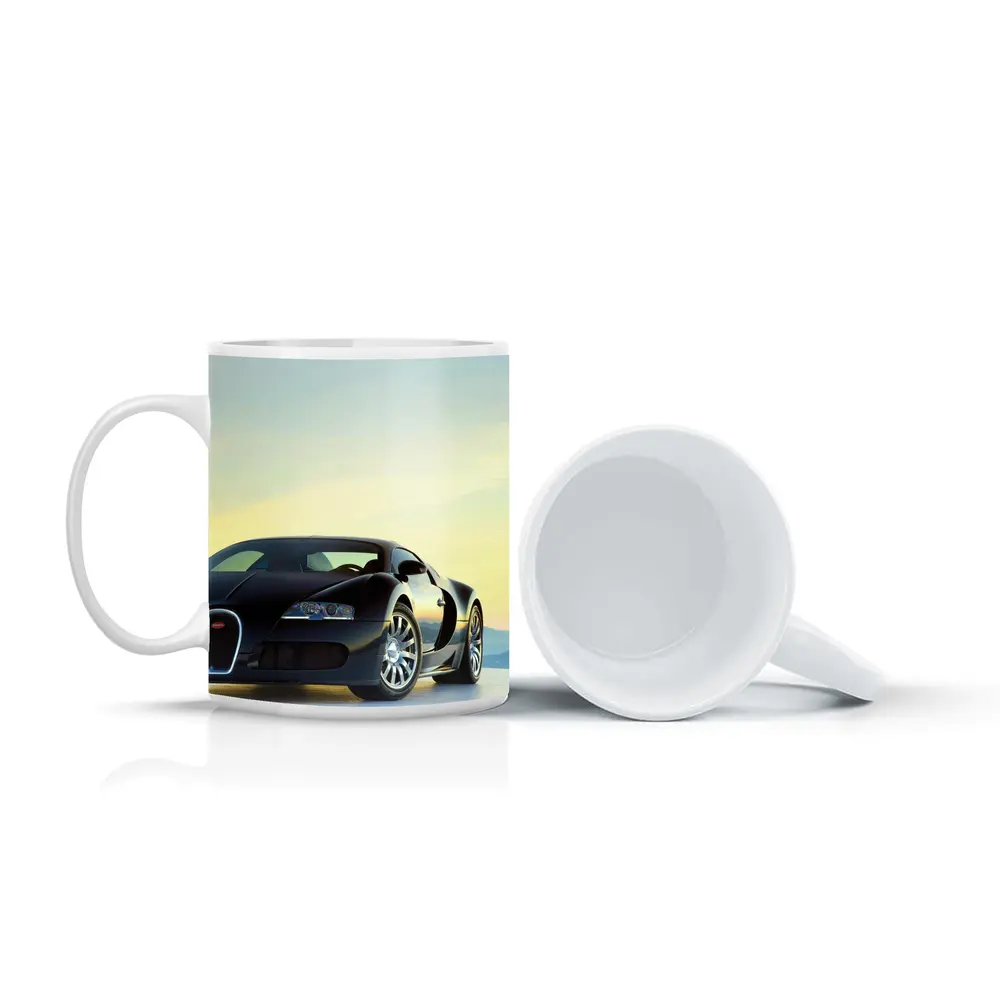 Bugatti Veyron Black Supercar Sky Background – Mugs