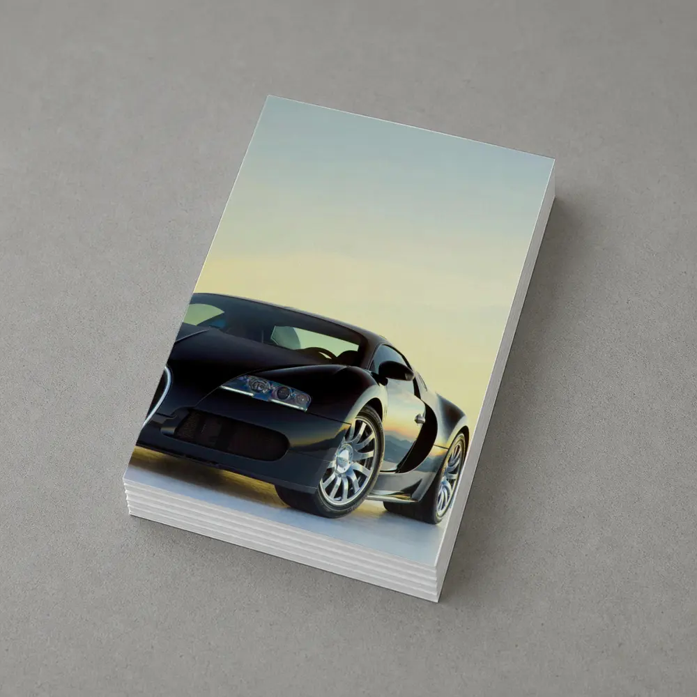 Bugatti Veyron Black Supercar Sky Background – Postcards