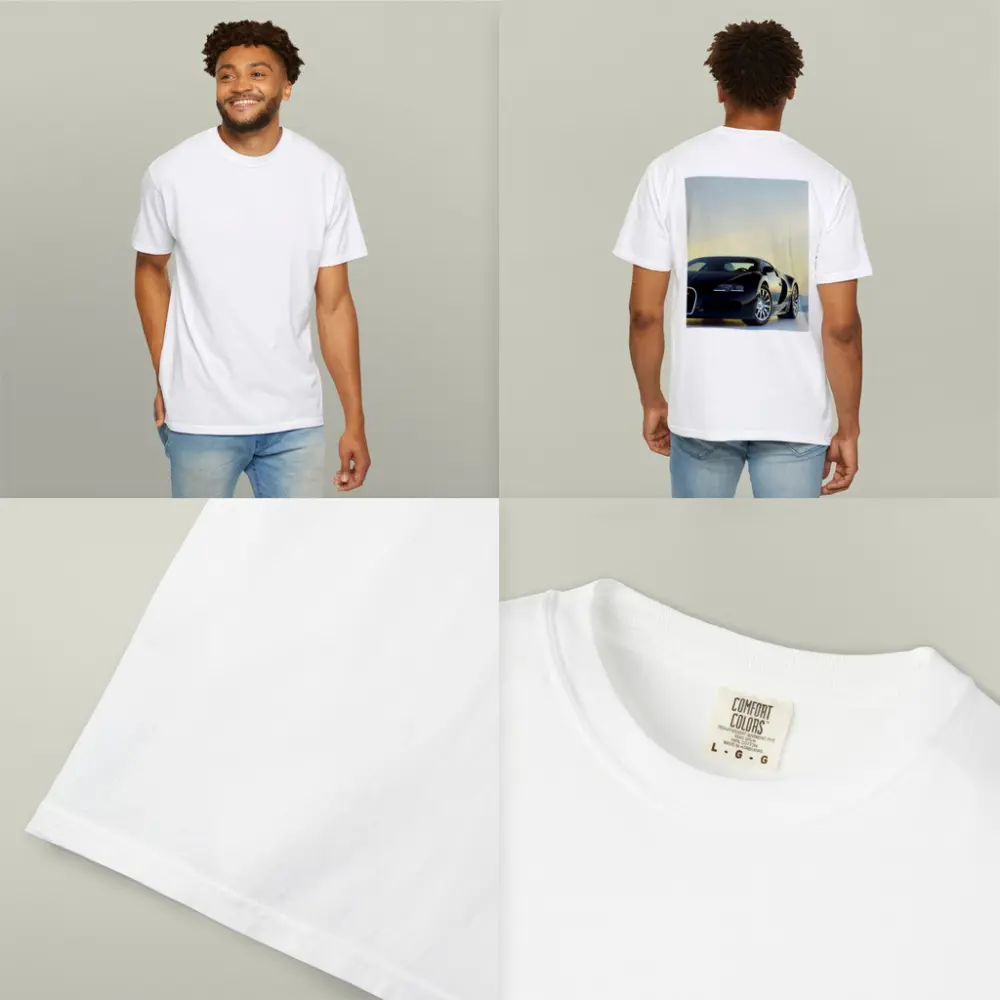 Bugatti Veyron Black Supercar Sky Background – T-Shirts