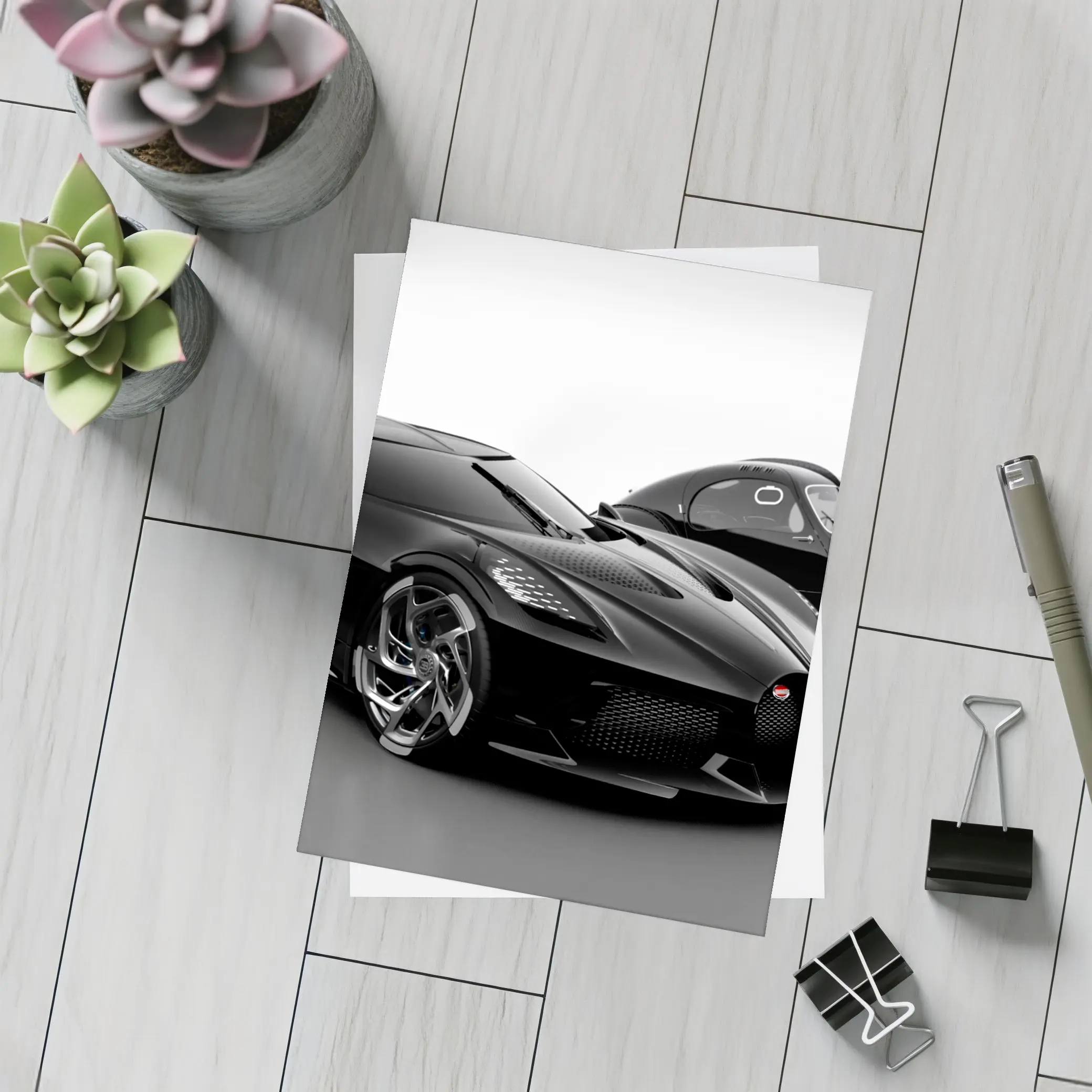 Bugatti La Voiture Noire Black Studio Shot – Postcards