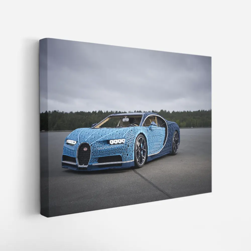 Bugatti Chiron LEGO Build On Airstrip – Wall Art