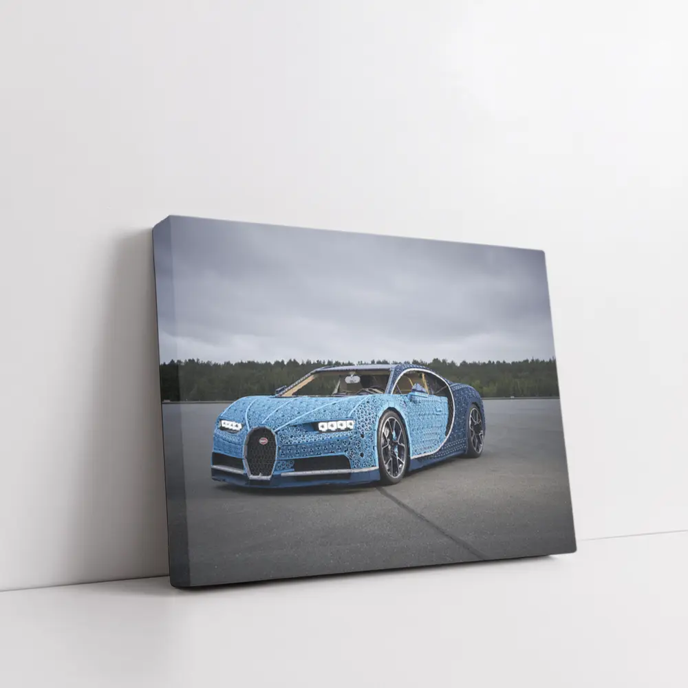 Bugatti Chiron LEGO Build On Airstrip – Wall Art