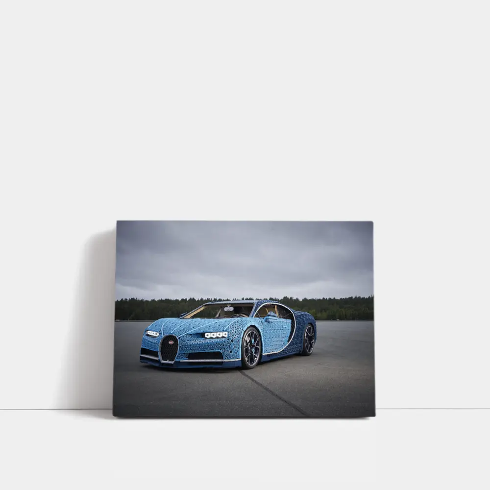 Bugatti Chiron LEGO Build On Airstrip – Wall Art