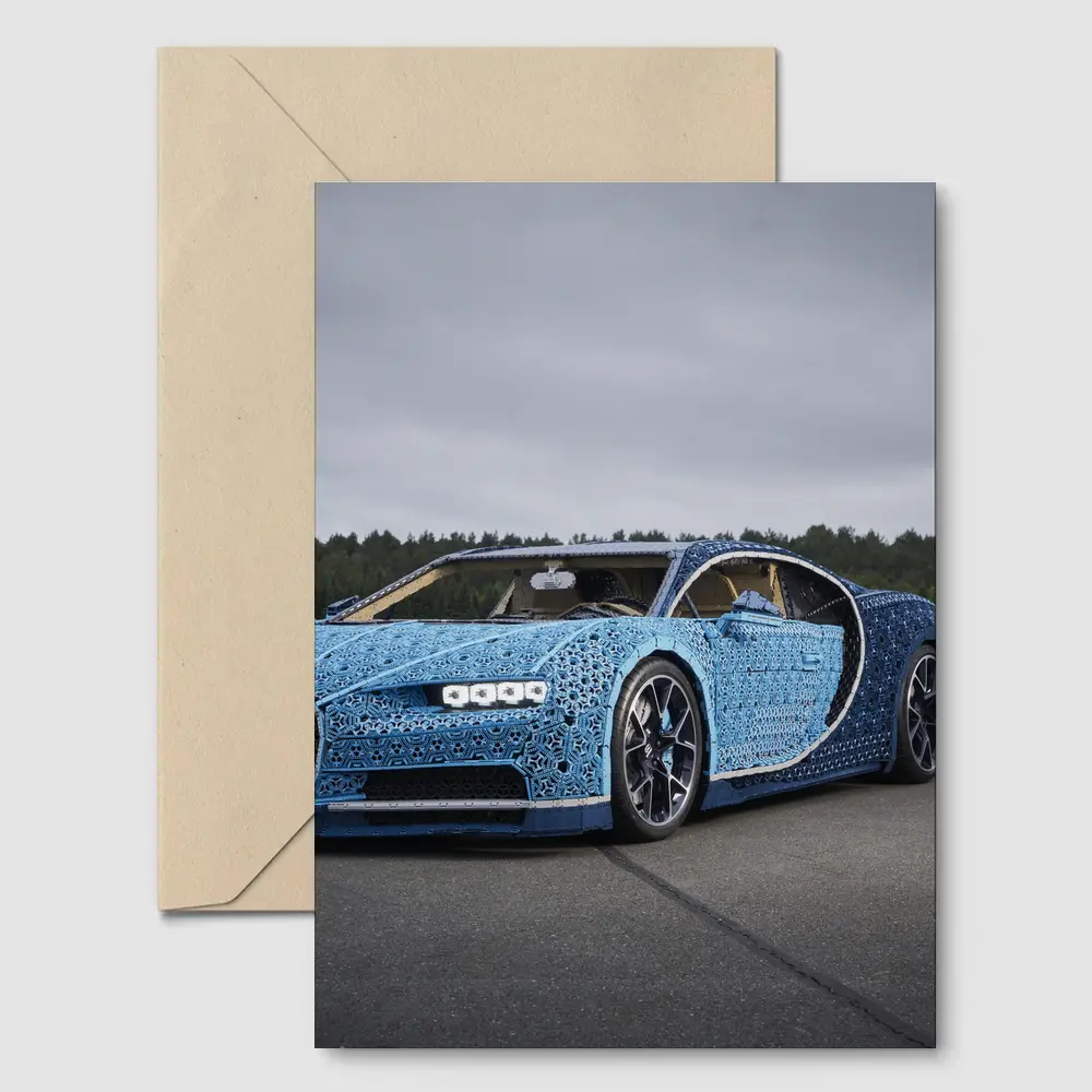 Bugatti Chiron LEGO Build On Airstrip – Postcards