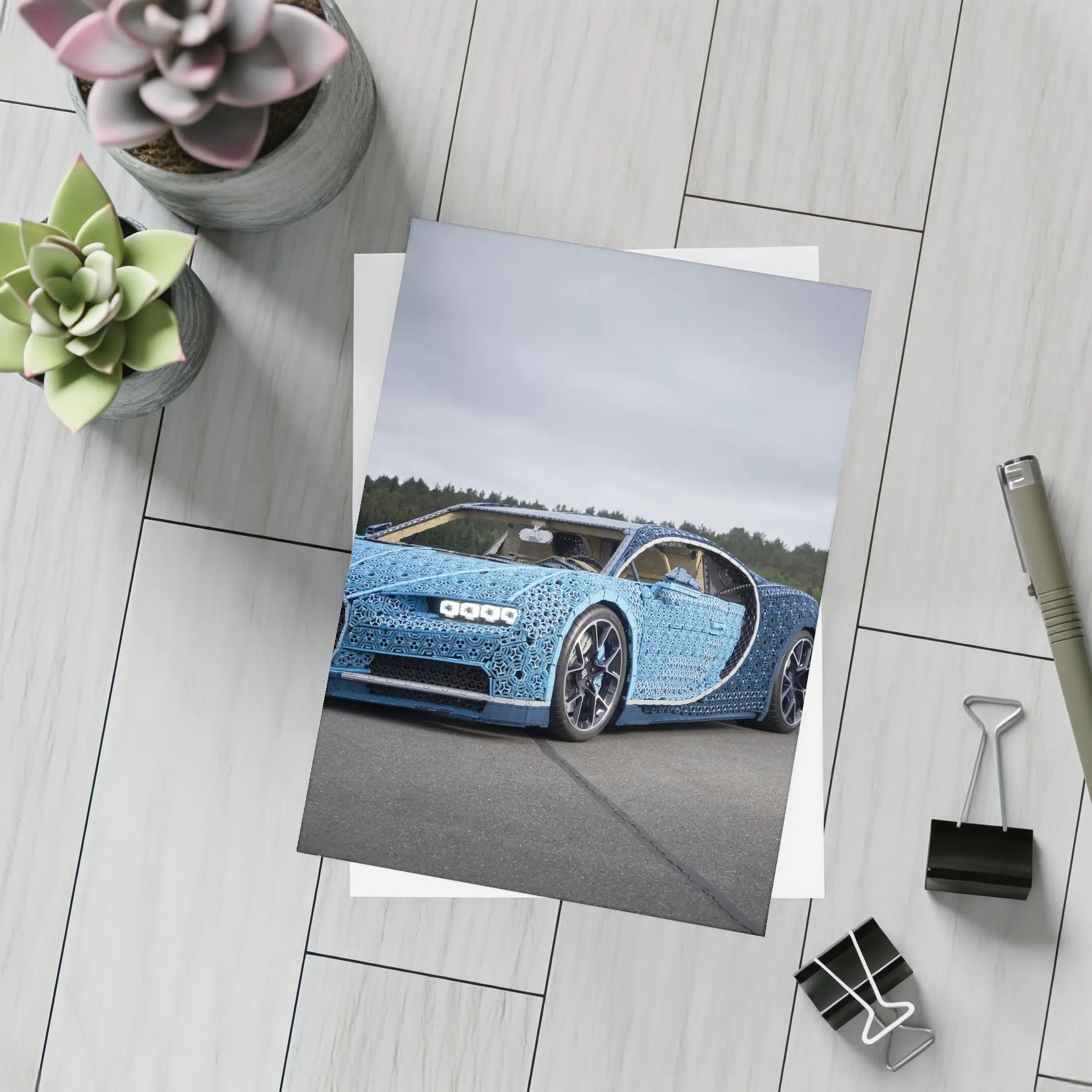 Bugatti Chiron LEGO Build On Airstrip – Postcards
