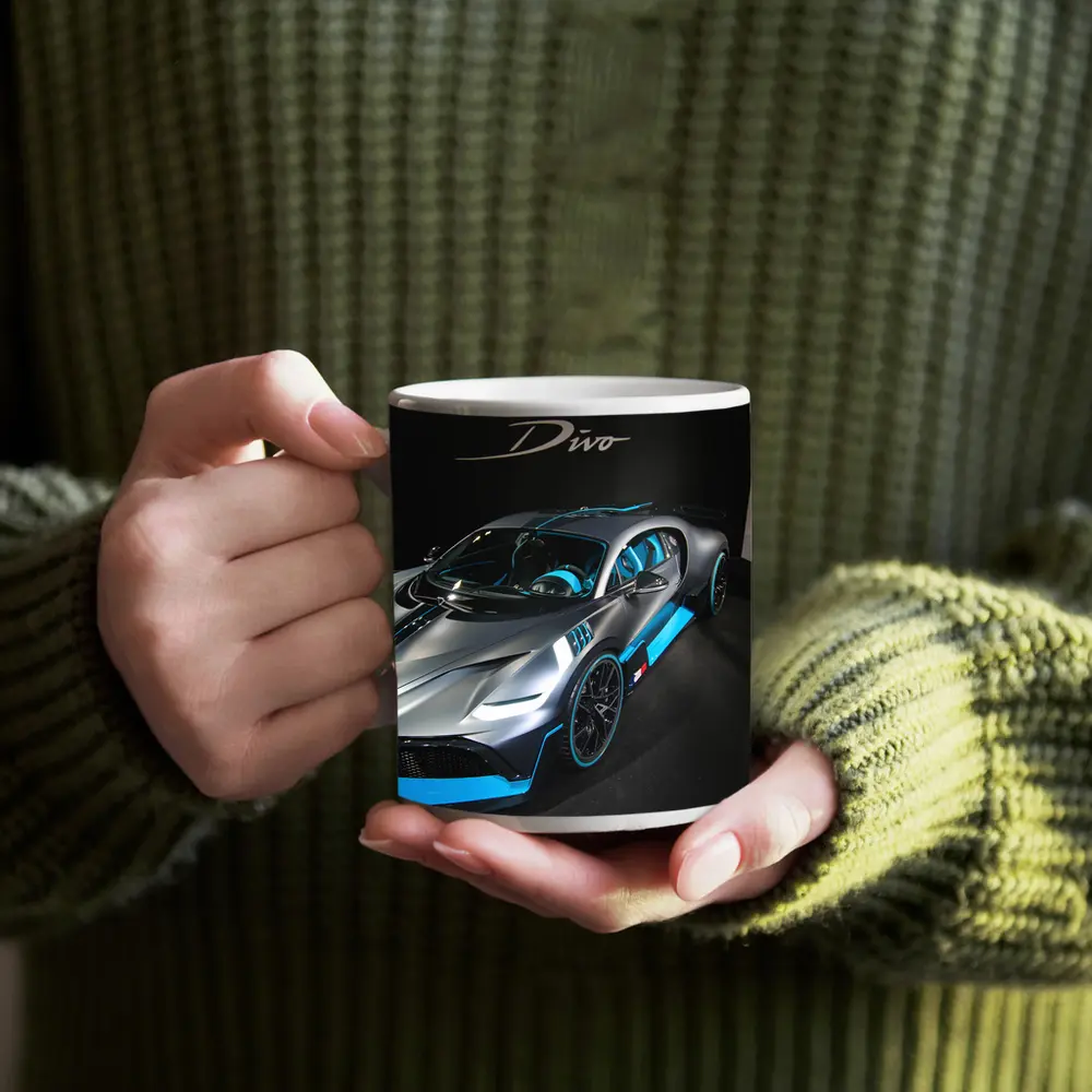 Bugatti Divo Silver Blue Paris Motor Show – Mugs