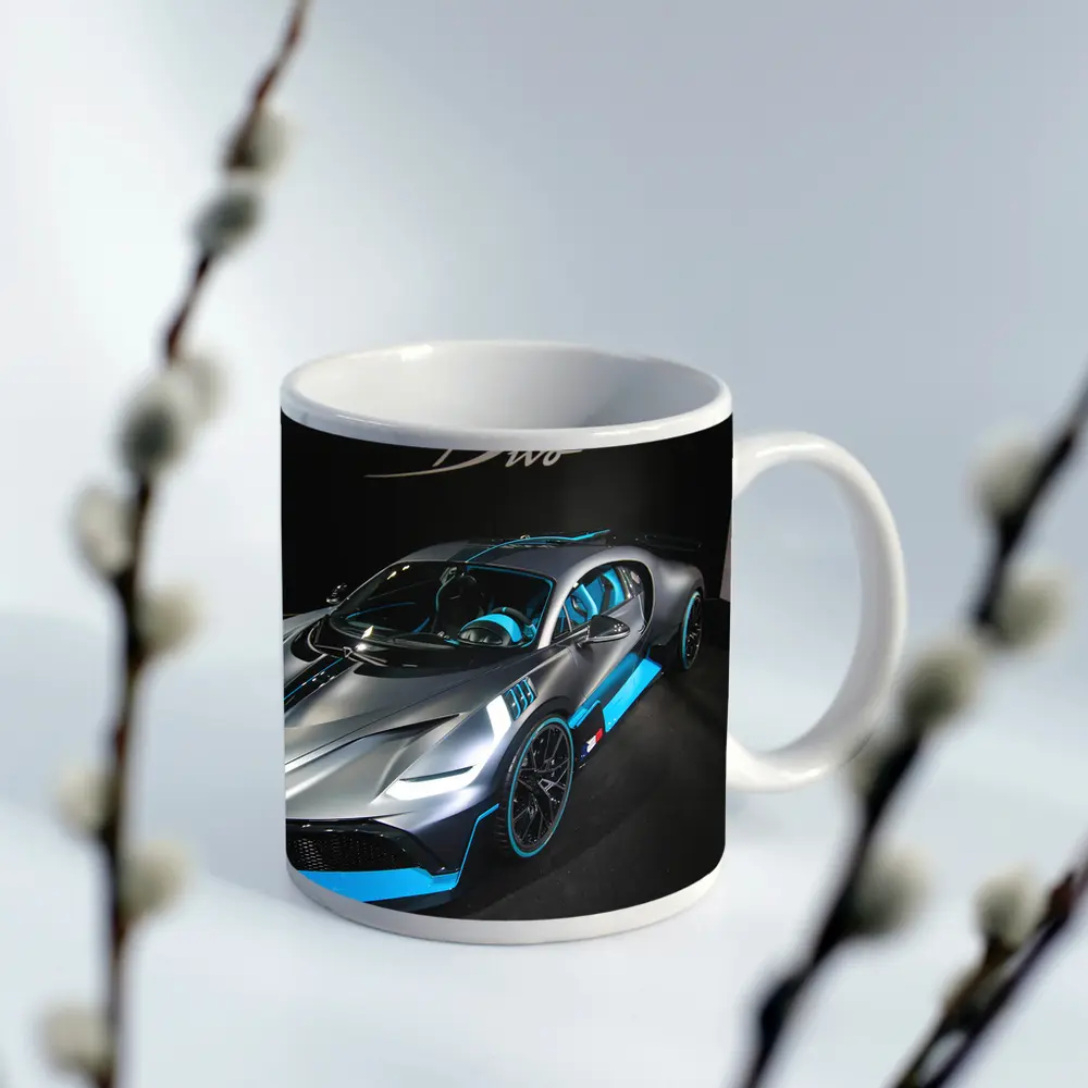 Bugatti Divo Silver Blue Paris Motor Show – Mugs