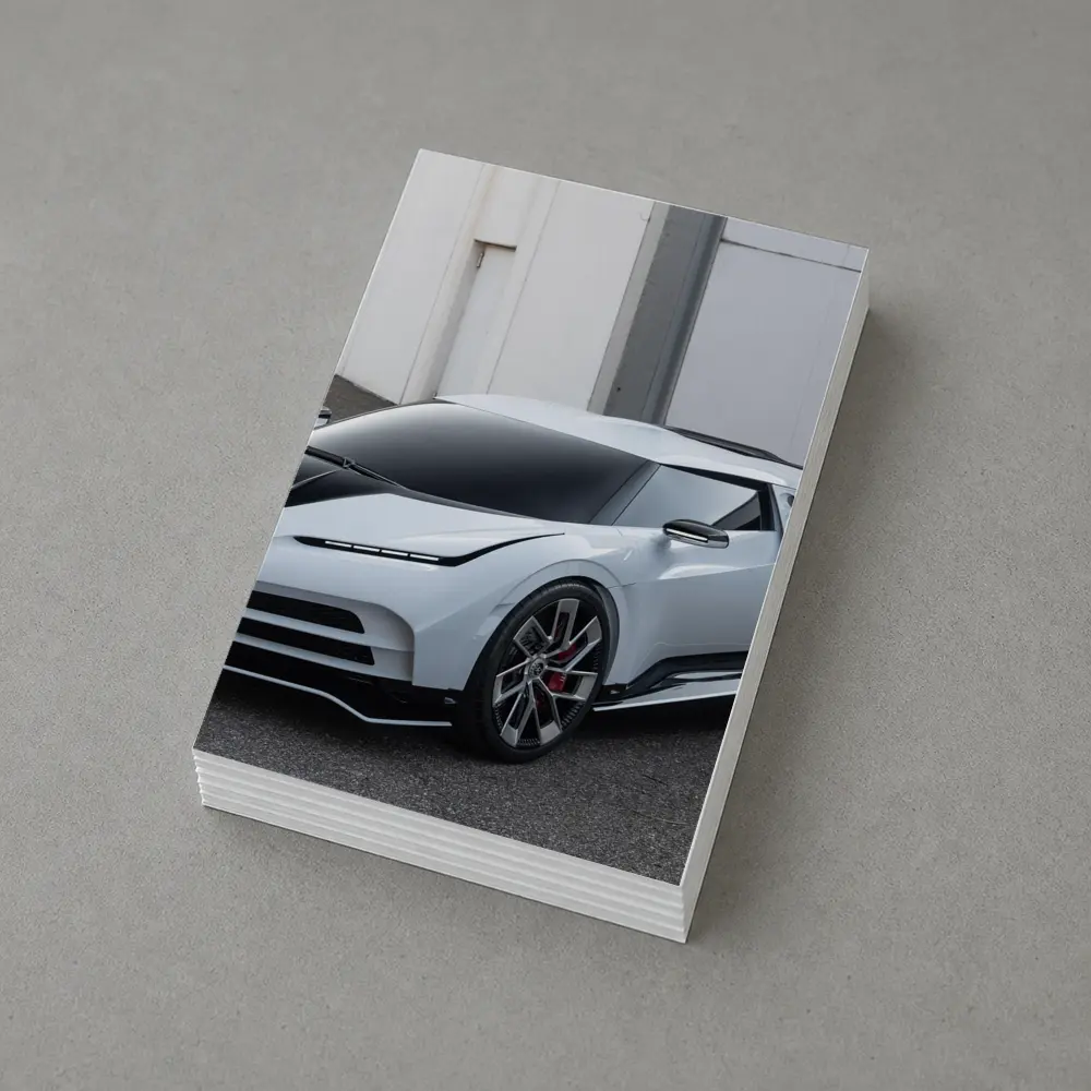 Bugatti Centodieci White Hypercar Parked Outside – Postcards