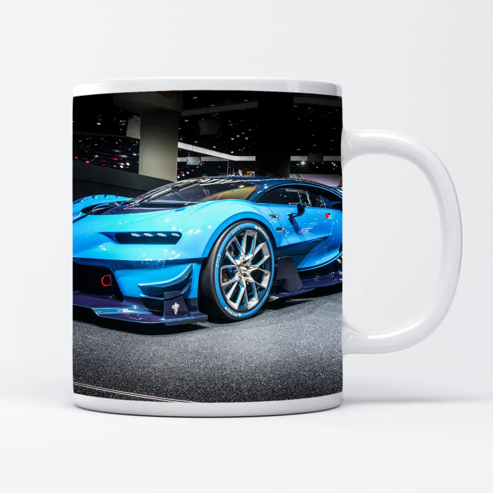Bugatti Vision Gran Turismo Blue Auto Show – Mugs