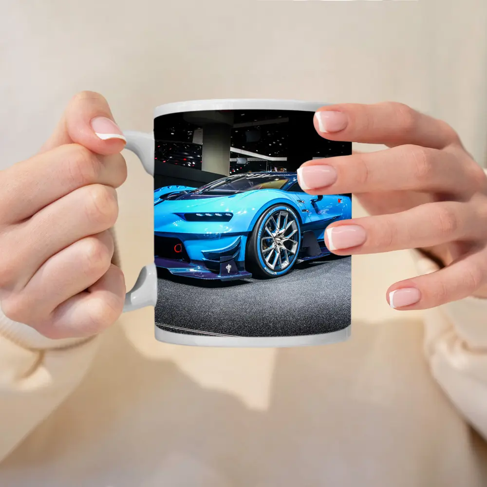 Bugatti Vision Gran Turismo Blue Auto Show – Mugs