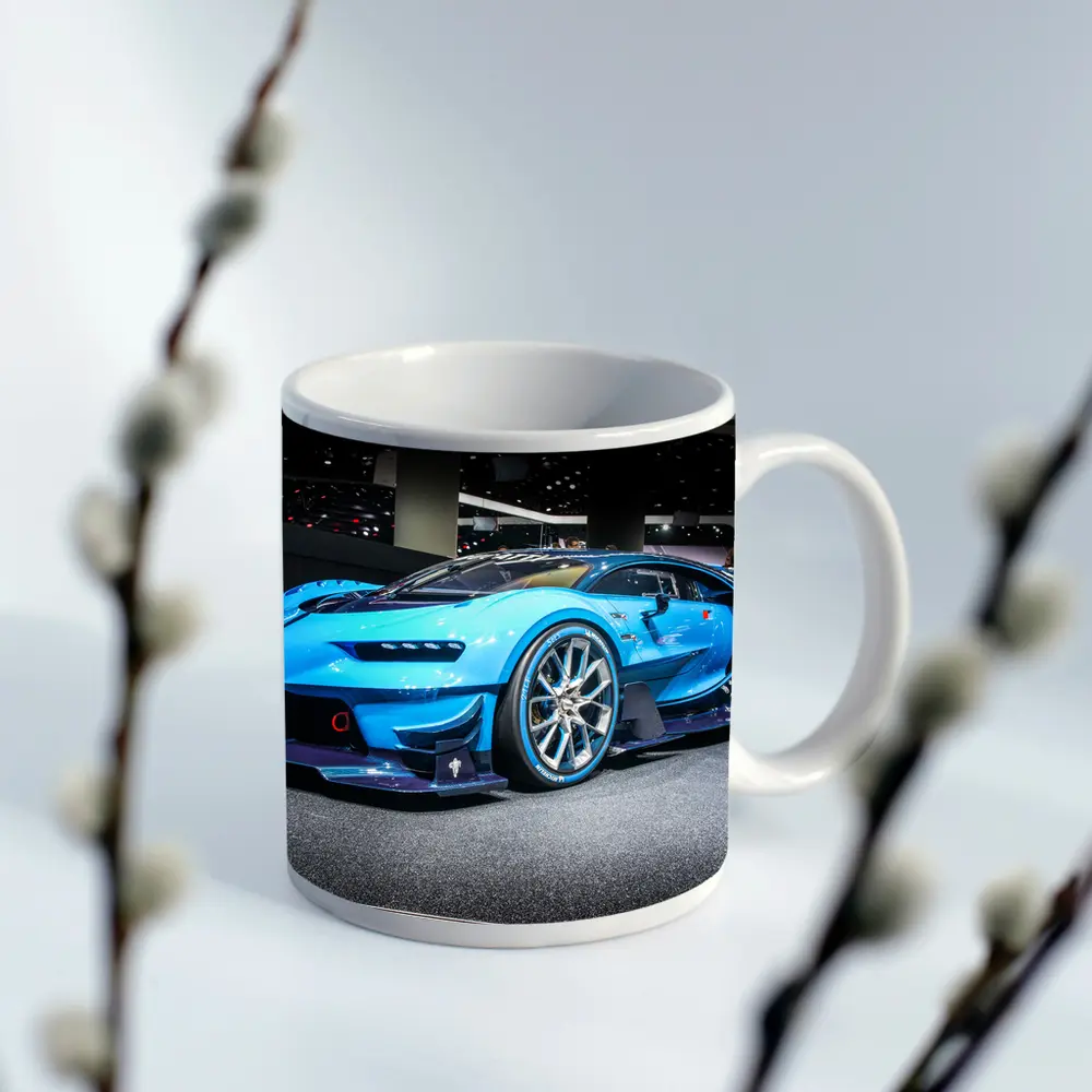Bugatti Vision Gran Turismo Blue Auto Show – Mugs