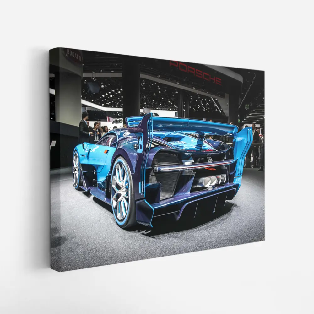 Bugatti Vision Gran Turismo Blue Auto Show – Wall Art