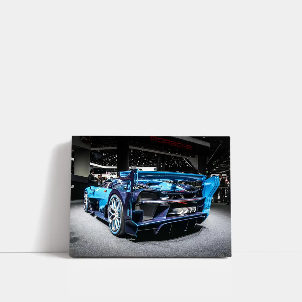 Bugatti Vision Gran Turismo Blue Auto Show – Wall Art
