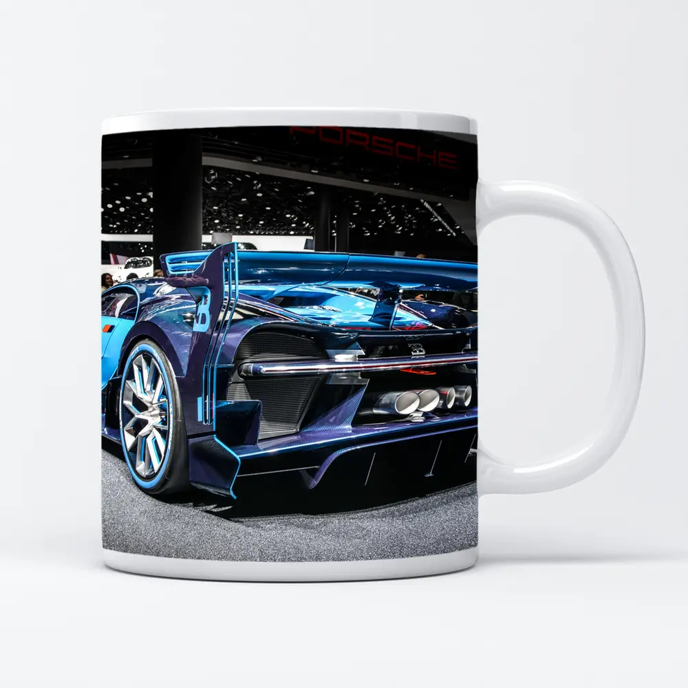 Bugatti Vision Gran Turismo Blue Auto Show – Mugs