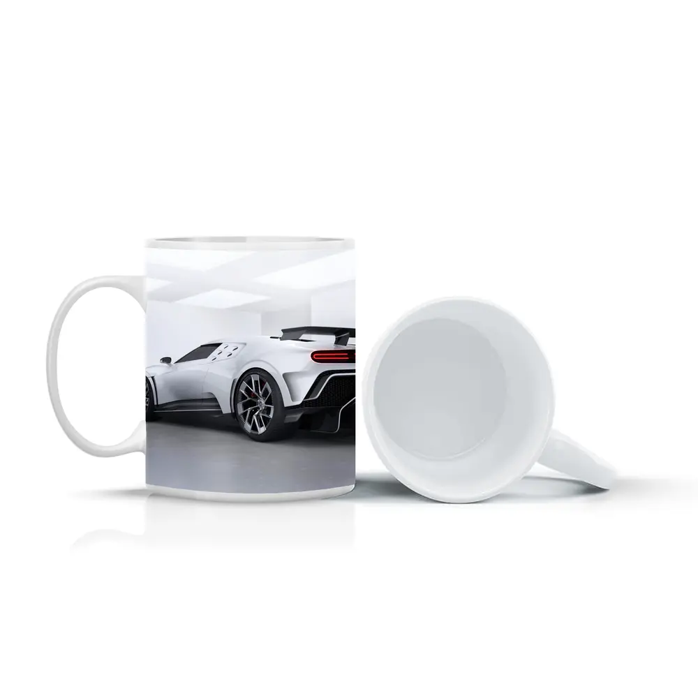 Bugatti Centodieci White Hypercar Studio Shot – Mugs