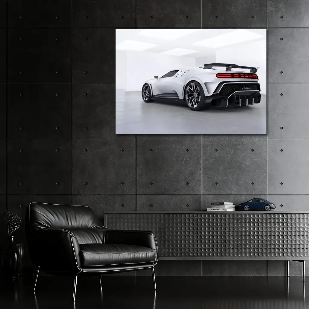 Bugatti Centodieci White Hypercar Studio Shot – Wall Art