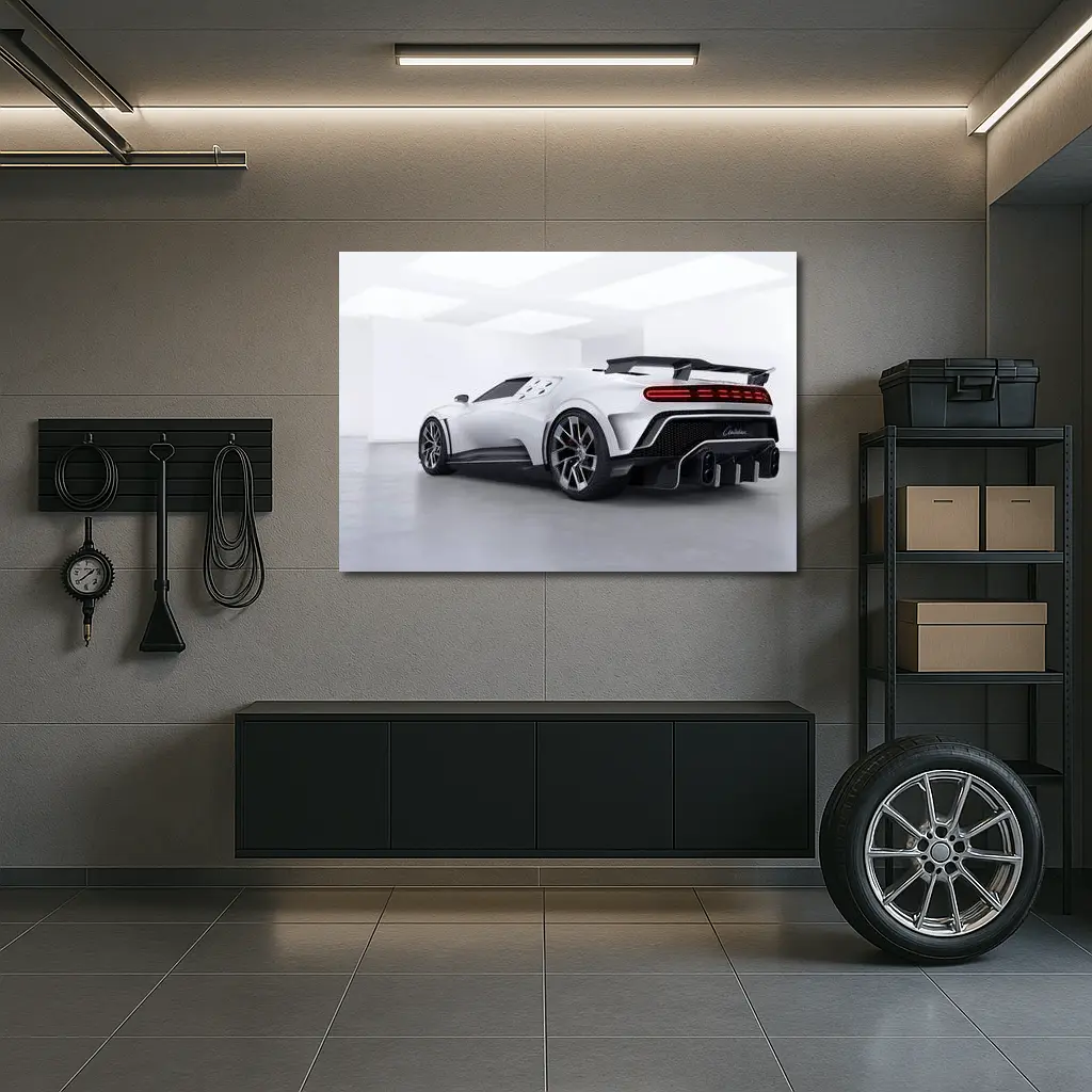 Bugatti Centodieci White Hypercar Studio Shot – Wall Art