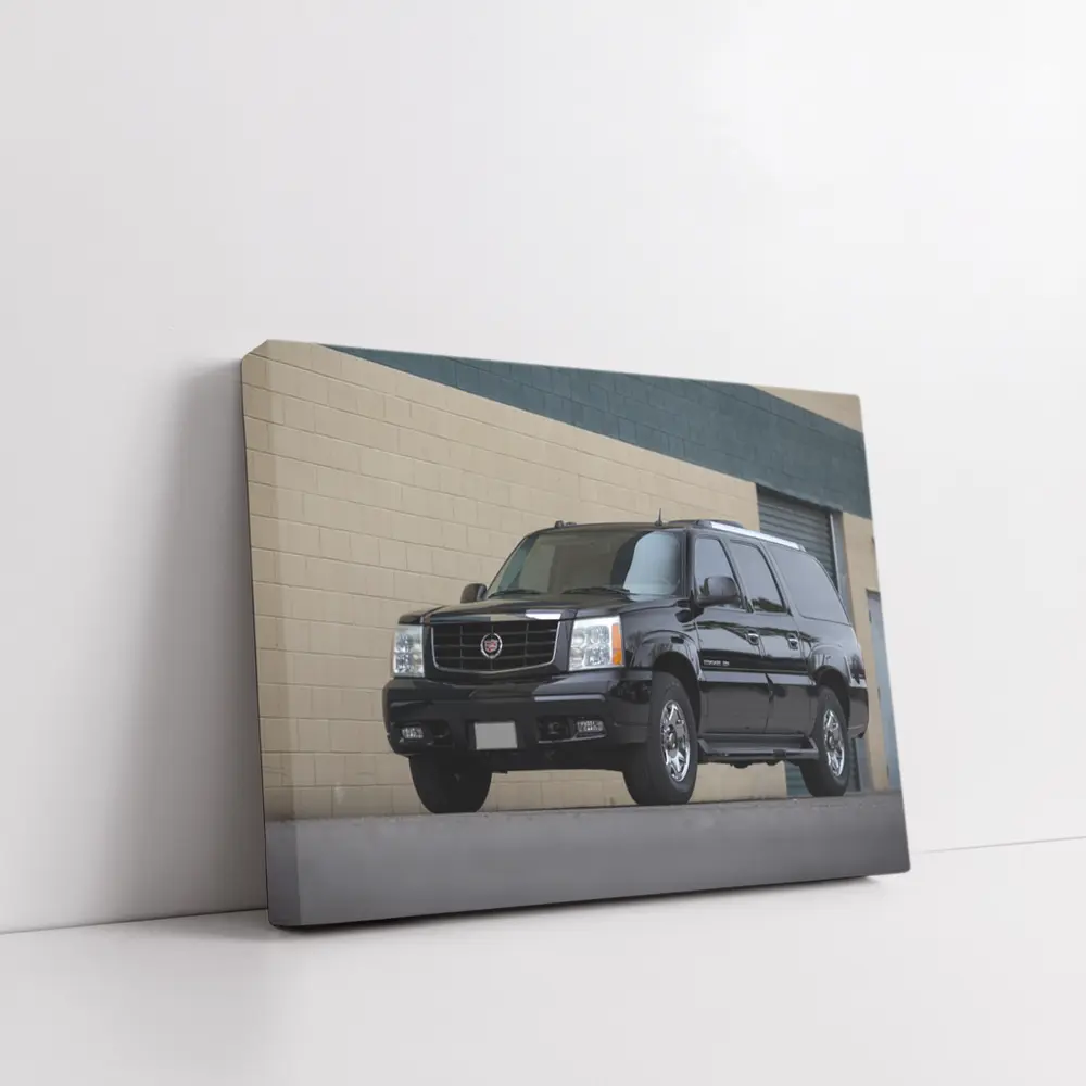 Cadillac Escalade Black SUV Industrial Background – Wall Art