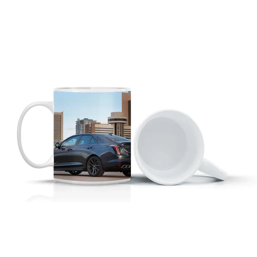Cadillac CT4 V Gray Sedan City Background – Mugs