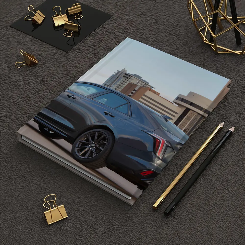 Cadillac CT4 V Gray Sedan City Background – Notebooks