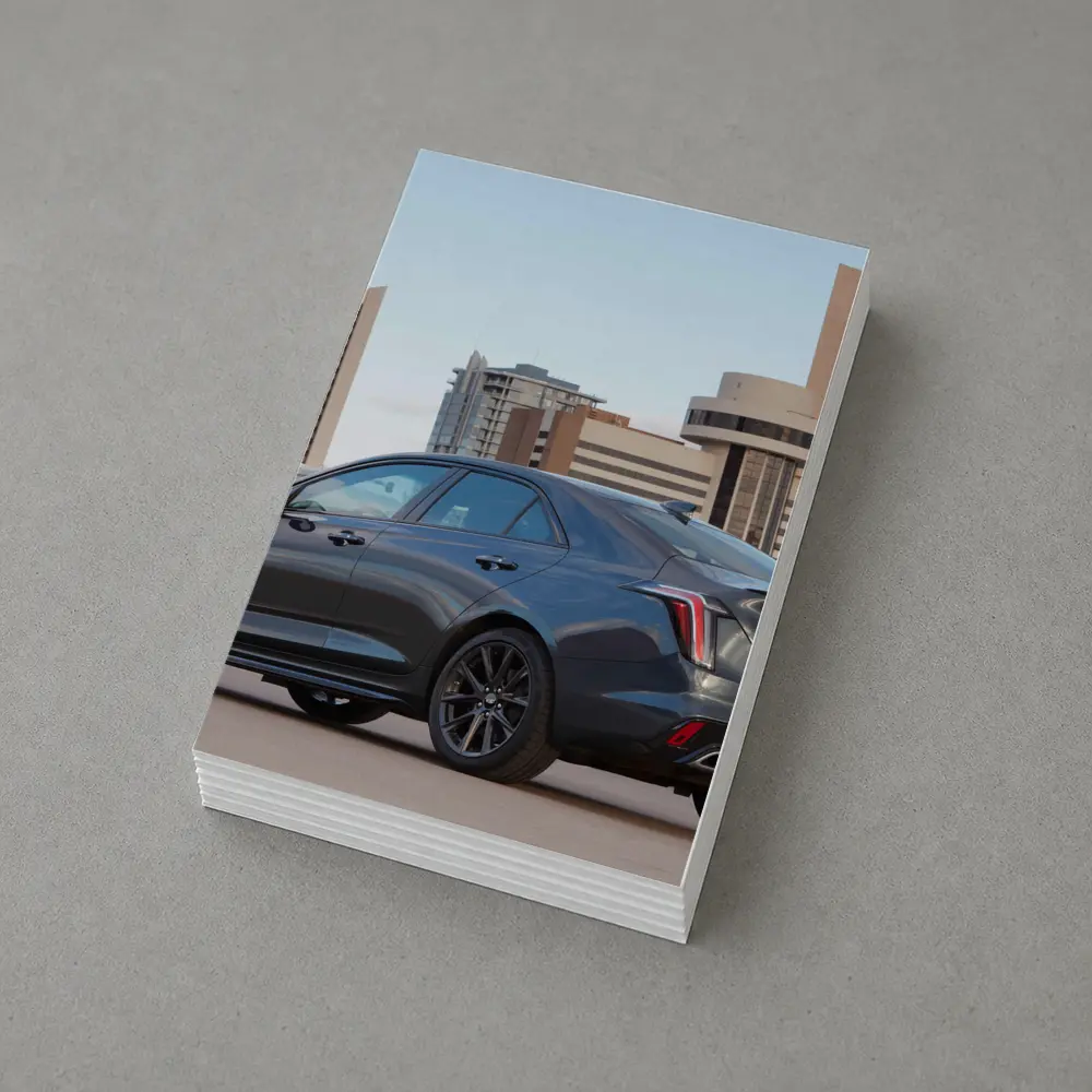 Cadillac CT4 V Gray Sedan City Background – Postcards