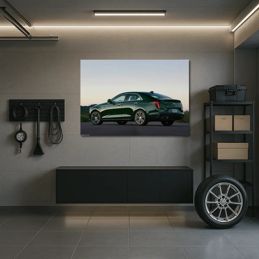 Cadillac CT4 Green Sedan Dusk Setting – Wall Art