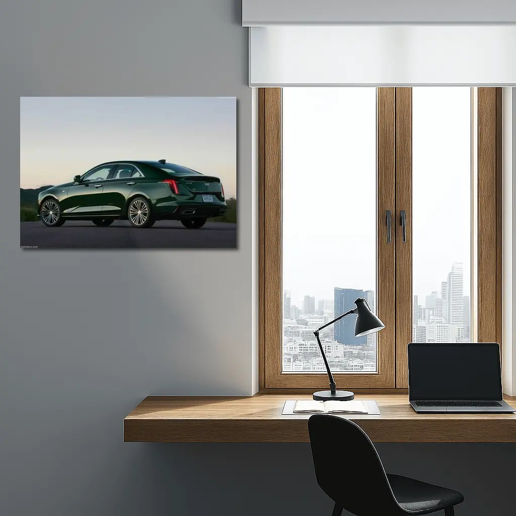Cadillac CT4 Green Sedan Dusk Setting – Wall Art