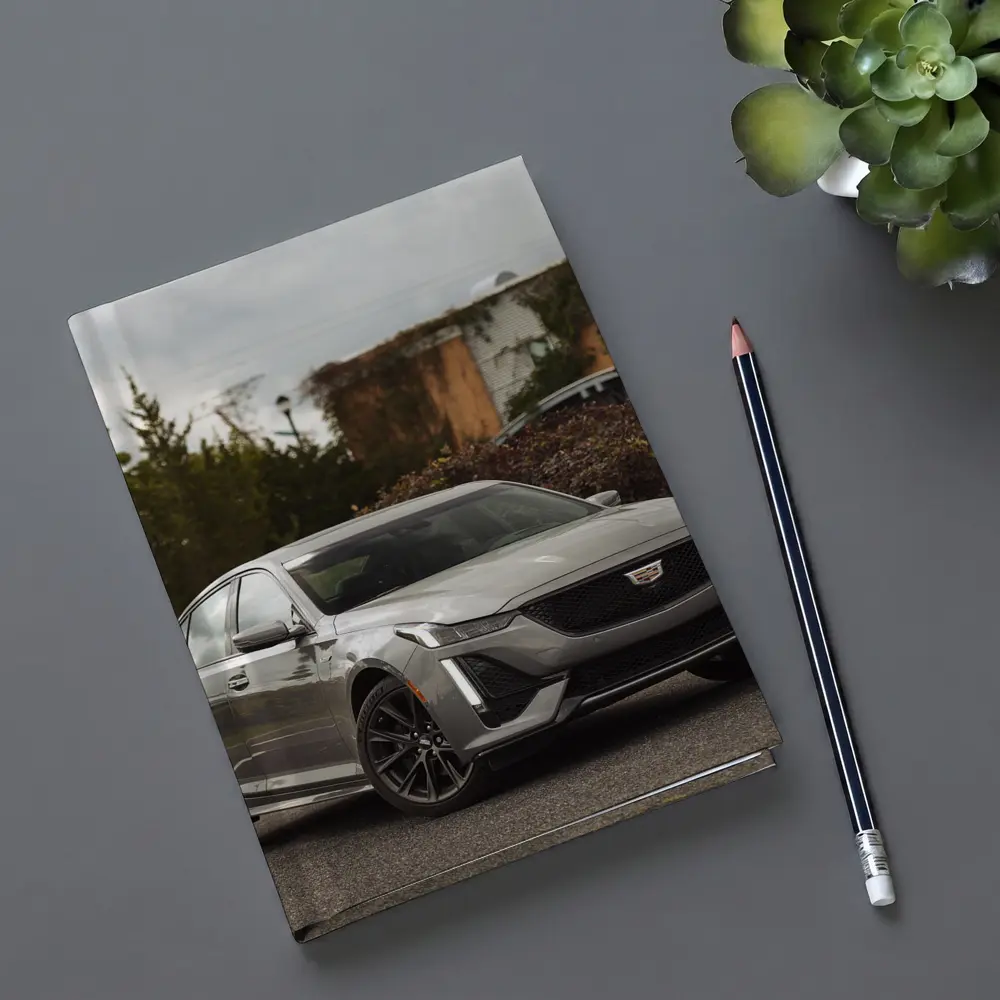 Cadillac CT5 Gray Sport Sedan Parked Outside – Notebooks