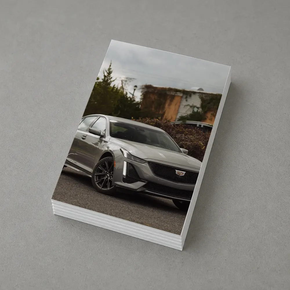Cadillac CT5 Gray Sport Sedan Parked Outside – Postcards