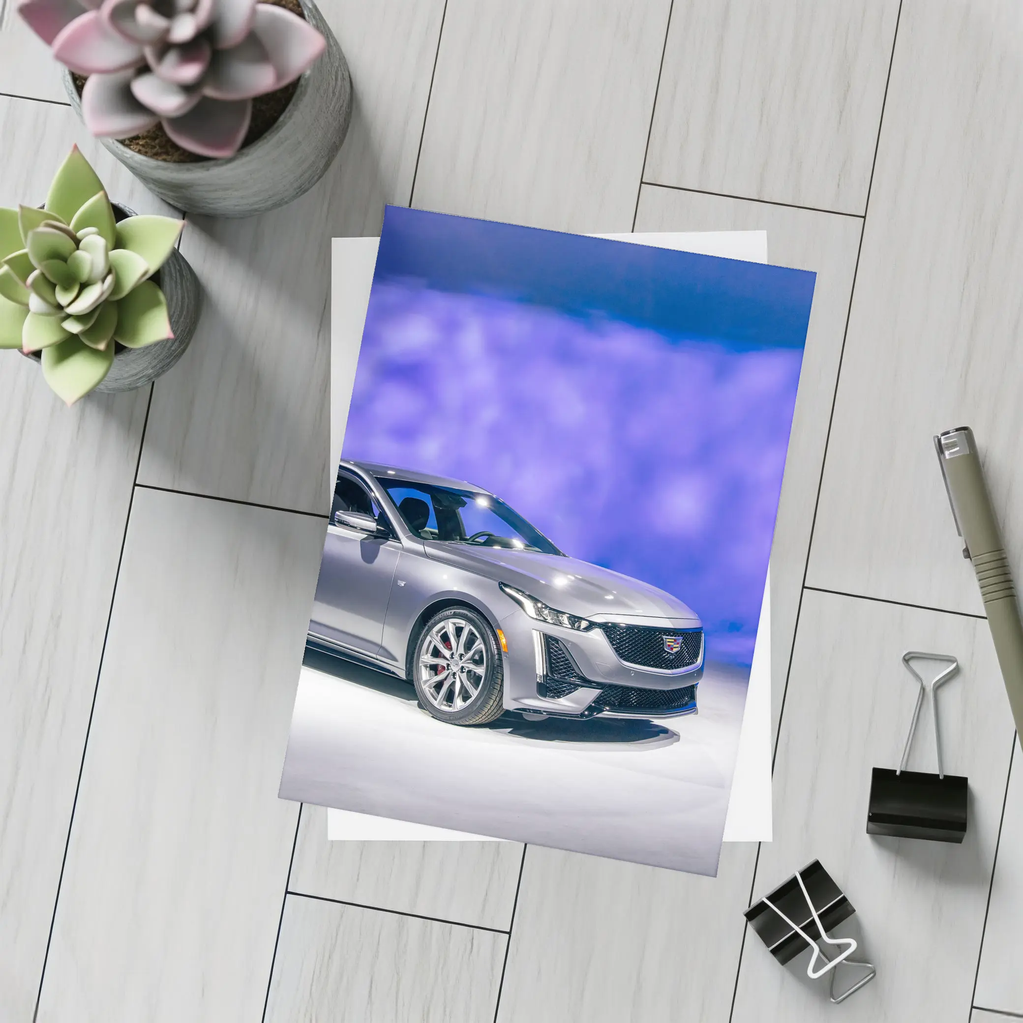 Cadillac CT5 Silver Sedan Studio Display – Postcards