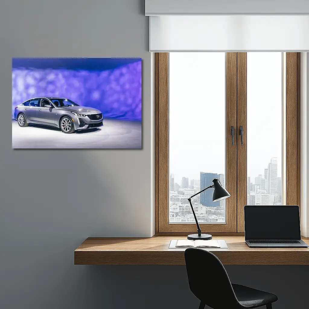 Cadillac CT5 Silver Sedan Studio Display – Wall Art