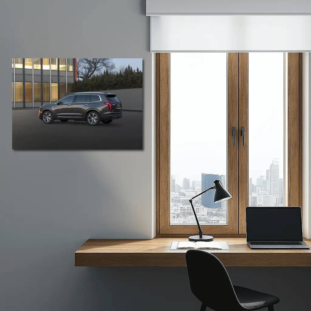 Cadillac XT6 Dark Gray SUV Urban Setting – Wall Art