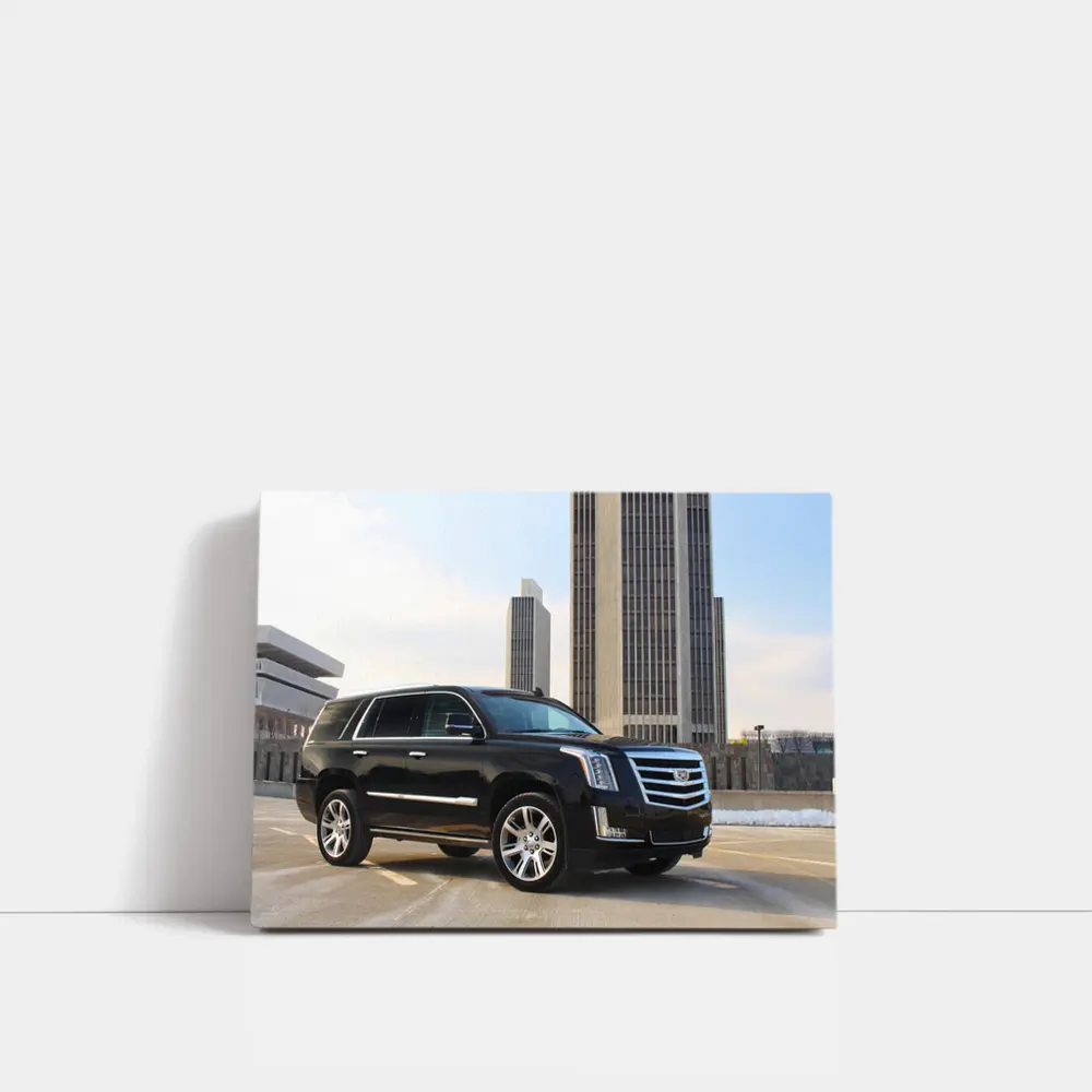 Cadillac Escalade Black SUV City Buildings – Wall Art