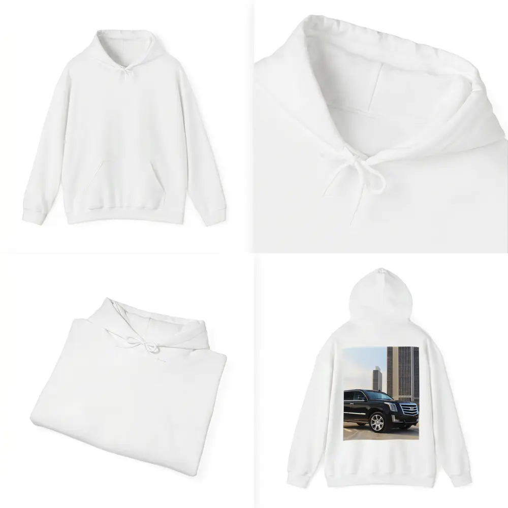 Cadillac Escalade Black SUV City Buildings – Hoodies