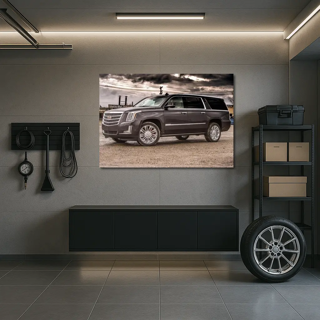 Cadillac Escalade Dark Stormy Urban Street – Wall Art