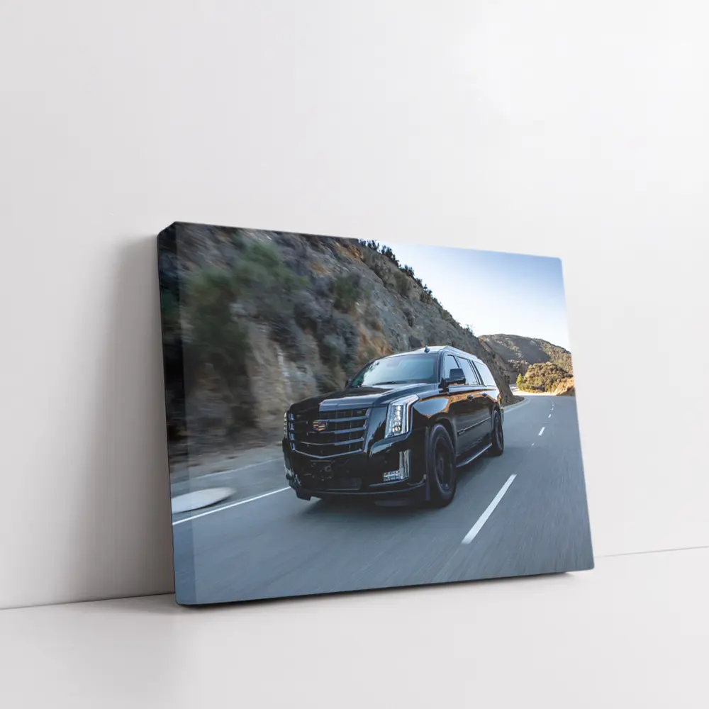Cadillac Escalade Black SUV Mountain Road – Wall Art