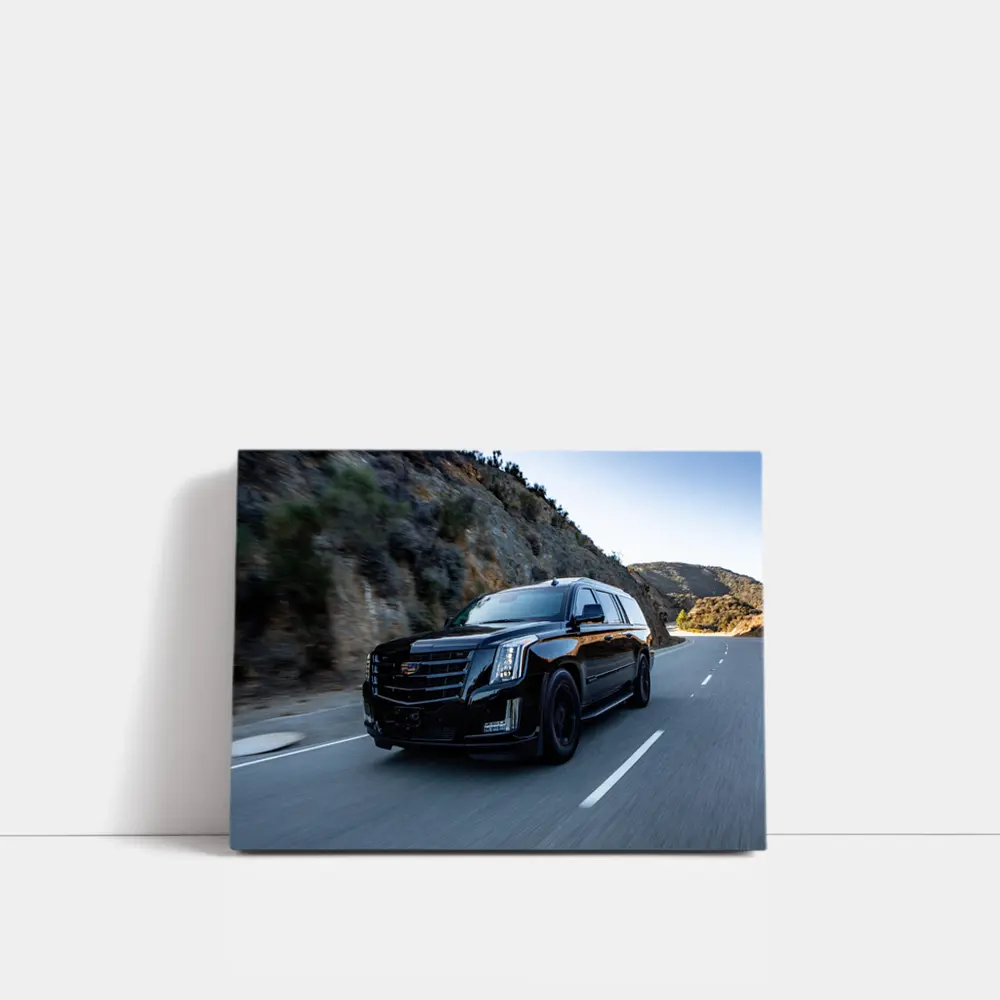 Cadillac Escalade Black SUV Mountain Road – Wall Art