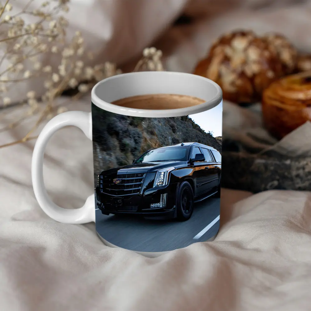 Cadillac Escalade Black SUV Mountain Road – Mugs