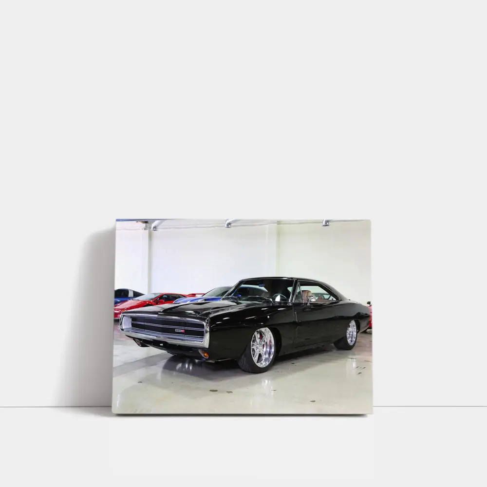 1970 Dodge Charger Black Custom Car Garage – Wall Art