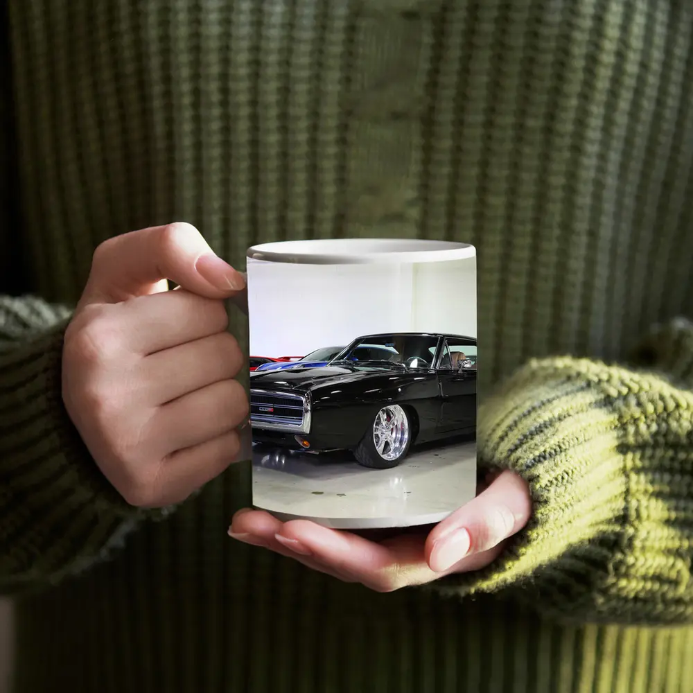 1970 Dodge Charger Black Custom Car Garage – Mugs