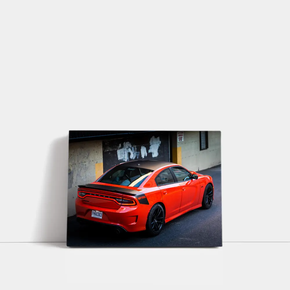 Dodge Charger Daytona Orange Urban Alley – Wall Art